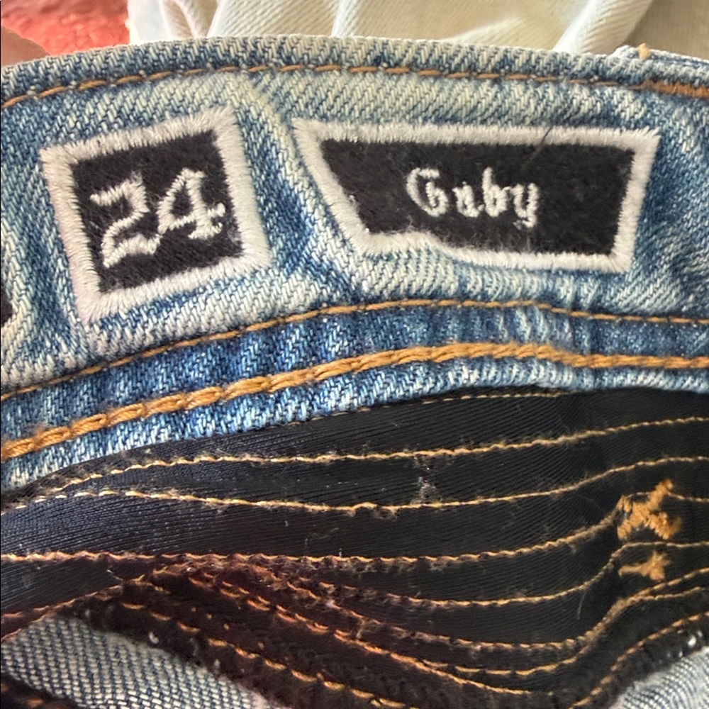 Rock revival gaby Distressed Cream Jeans - Picture 4 of 12